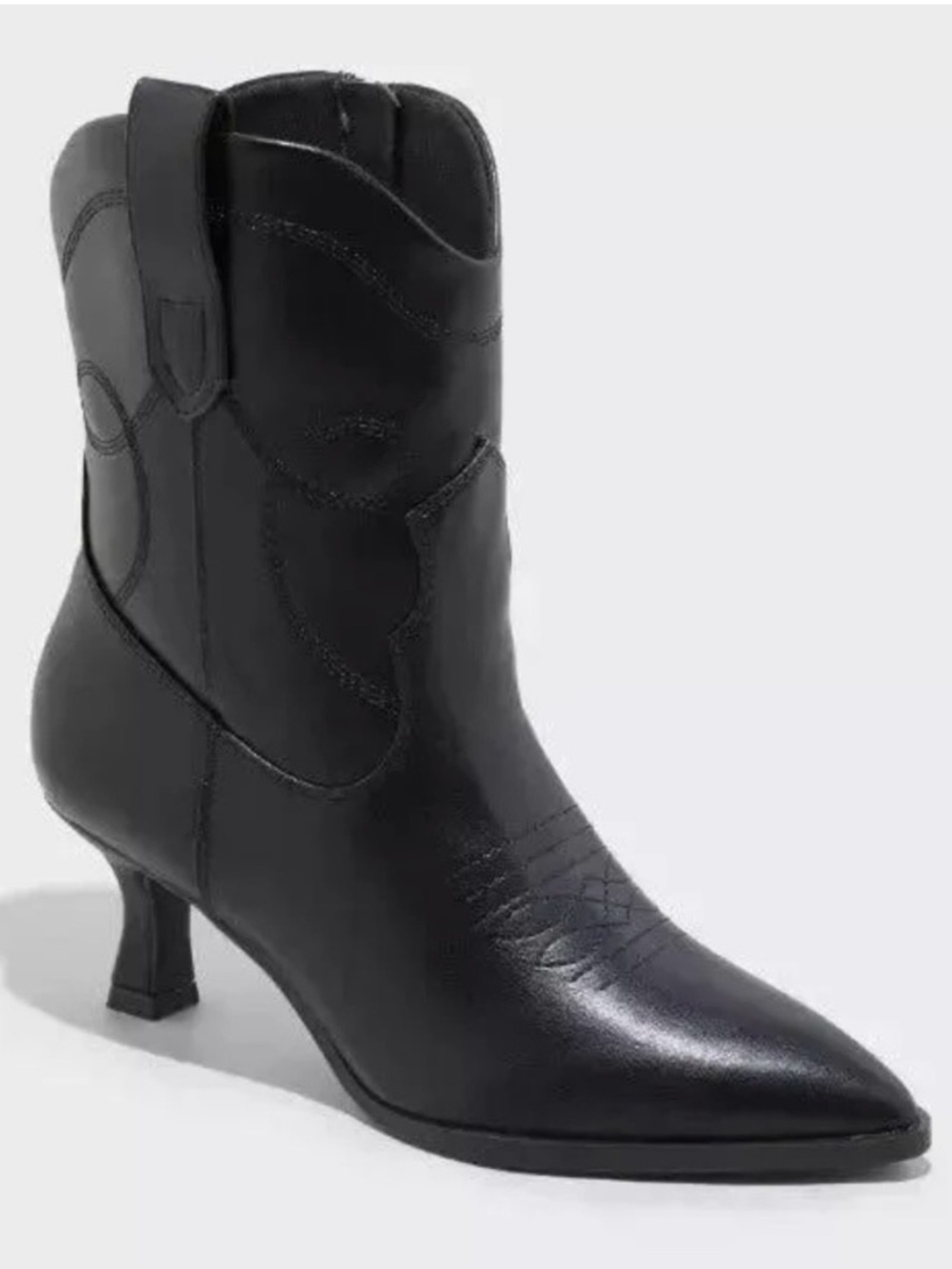 Universal Thread Black Jenson Western Kitten Heel Ankle Boots